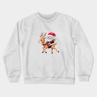 Christmas Santa Reindeer embroidery style 04 Crewneck Sweatshirt